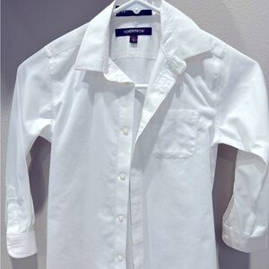 Nordstrom Solid white button down dress shirt boy size 7